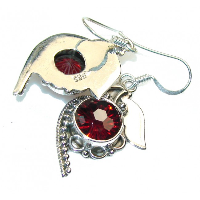 True Love!! Red Garnet Quartz Sterling Silver earrings