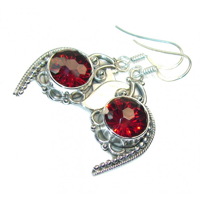True Love!! Red Garnet Quartz Sterling Silver earrings