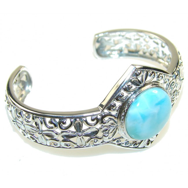 Fabulous Design!! Blue Larimar Sterling Silver Bracelet / Cuff