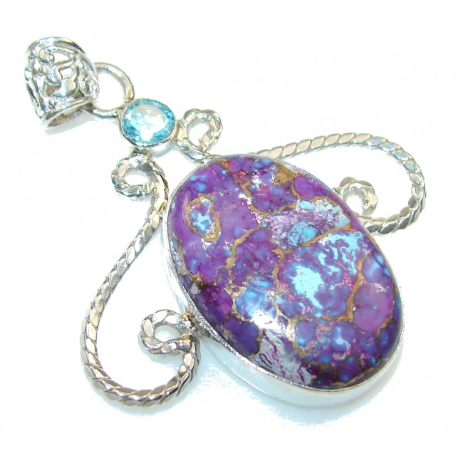 Perfect Purple Copper Turquoise Sterling Silver Pendant