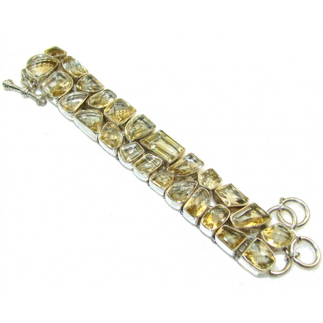 Summer Style!! Yellow Citrine Sterling Silver Bracelet