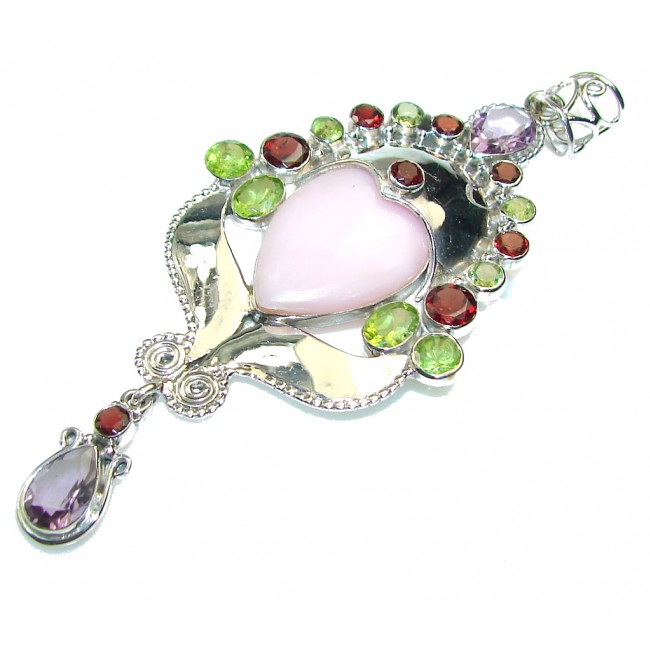 Aura Of Beauty!! Pink Opal Sterling Silver Pendant