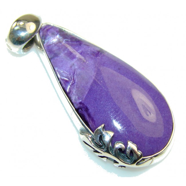 Perfect Purple Charoite Sterling Silver Pendant