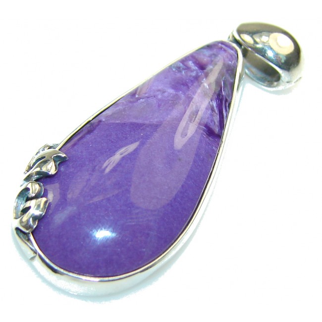 Perfect Purple Charoite Sterling Silver Pendant
