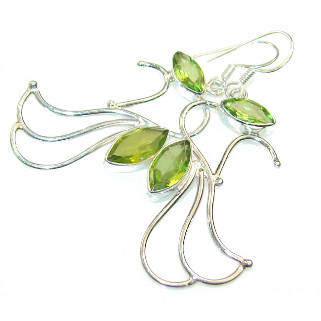Secret Green Peridot Sterling Silver earrings