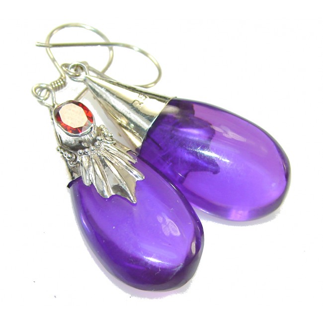 Magic Purple Quartz Sterling Silver earrings