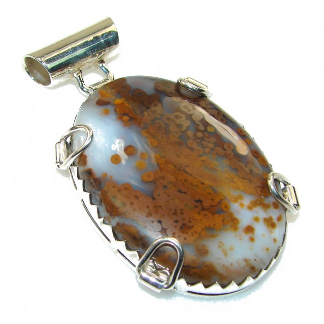 Awesome Style Of Polka Dot Agate Sterling Silver Pendant