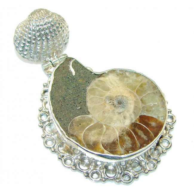 The One!! Ammonite Fossil Sterling Silver Pendant