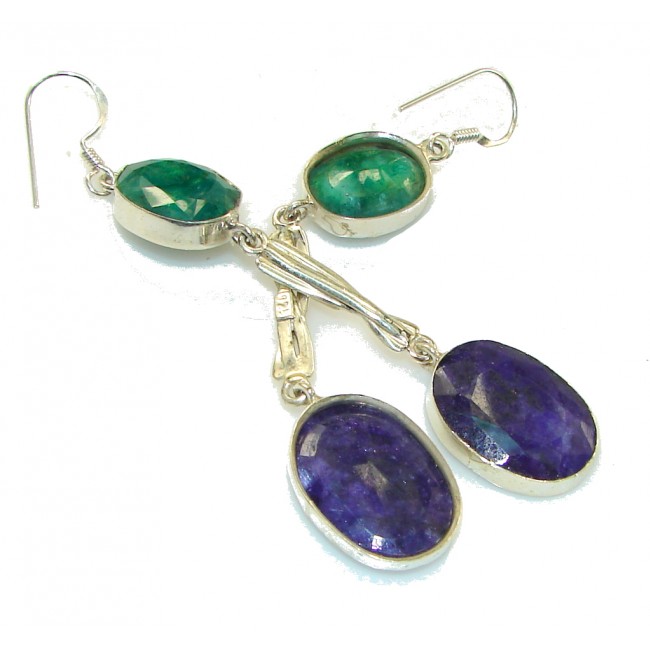 Fashion Royal Blue Sapphire Sterling Silver earrings