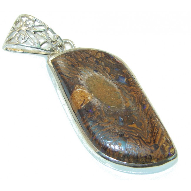 Stylish Boulder Opal Sterling Silver Pendant