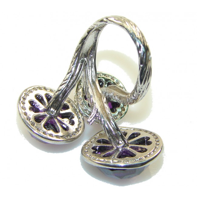Exotic Purple Alexandrite Quartz Sterling Silver Ring s. 7 1/4
