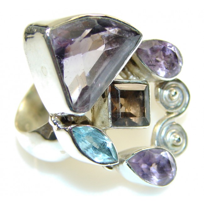 Delicate Light Purple Amethyst Sterling Silver ring; size 7