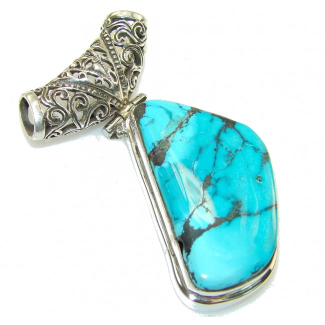 Sleeping Beauty, B-Grade, Tumbled!! Turquoise Sterling Silver Pendant