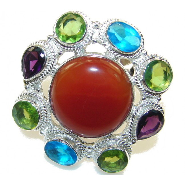 Large!! Aura Of Beauty! Agate Sterling Silver Ring s. 12