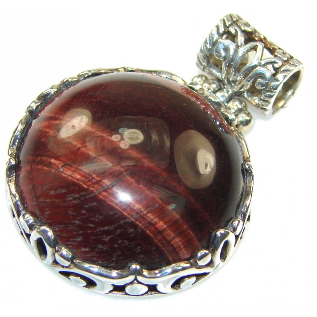 Fantastic Red Tigers Eye Sterling Silver Pendant