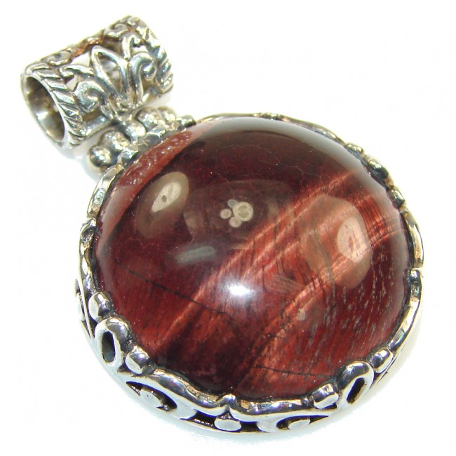 Fantastic Red Tigers Eye Sterling Silver Pendant