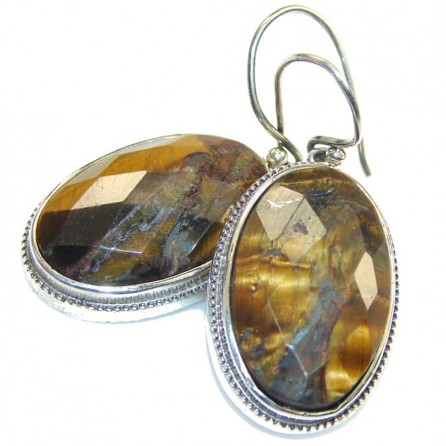 Awesome Style! Tiger's Eye Silver Sterling earrings