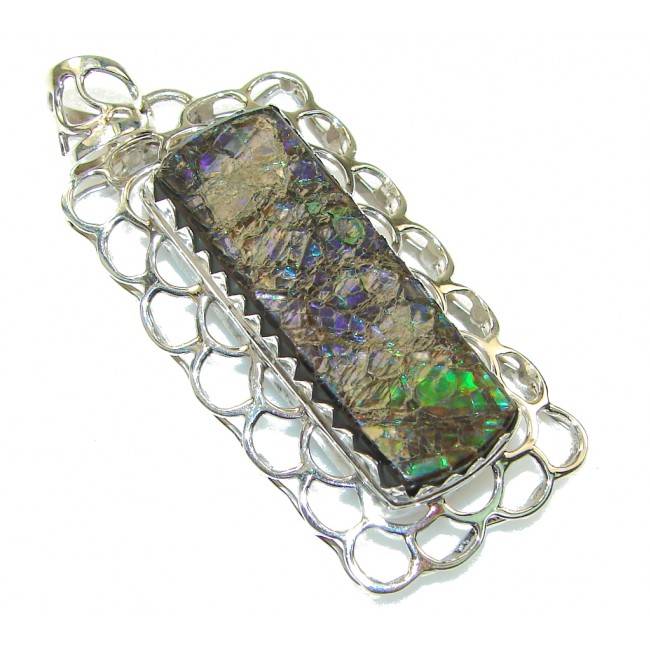 Natural Beauty!! Ammolite Sterling Silver Pendant