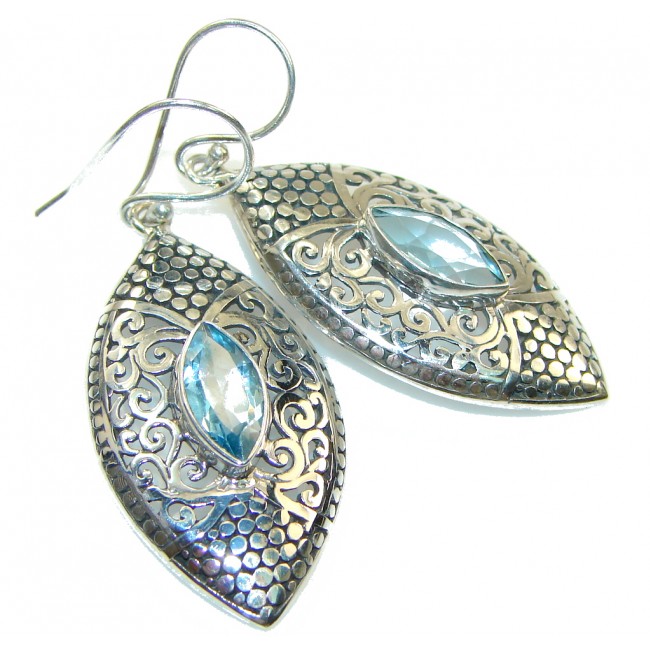 Passion! Swiss Blue Topaz Sterling Silver earrings