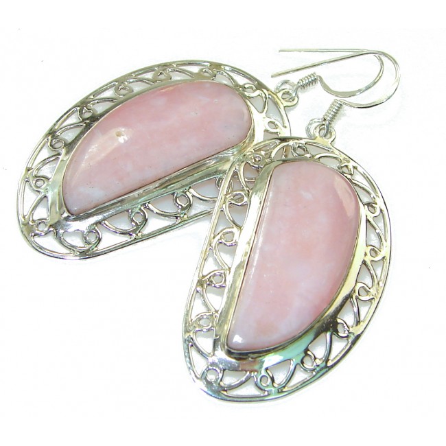 Awesome Pink Opal Sterling Silver earrings