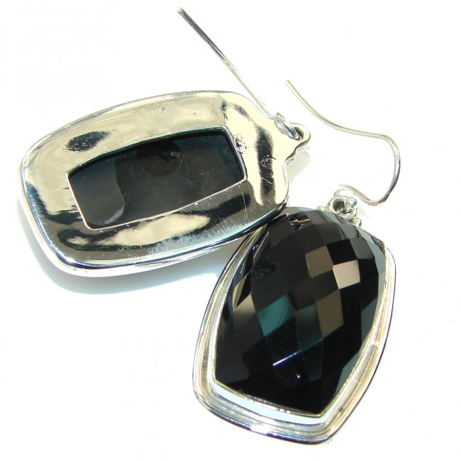 Big!Amazing!! Black Onyx Sterling Silver earrings