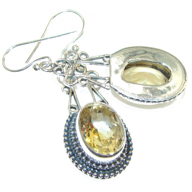 Delicate! Yellow Citrine Silver Sterling earrings