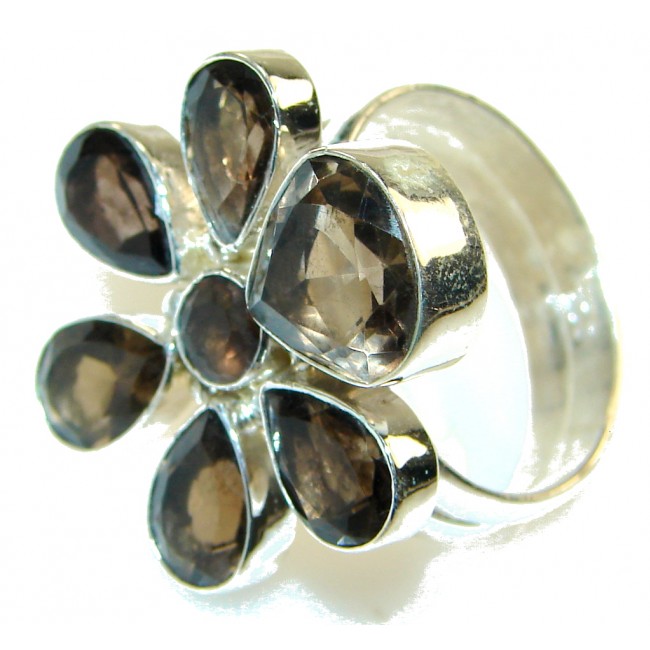 Instant Classic!! Smoky Topaz Sterling Silver ring s. 10