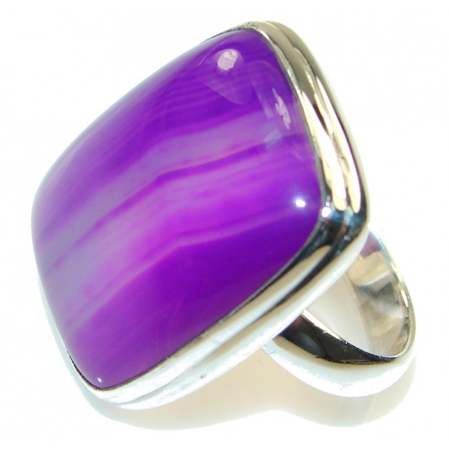 Perfect! Purple Botswana Agate Sterling Silver Ring s. 8 3/4