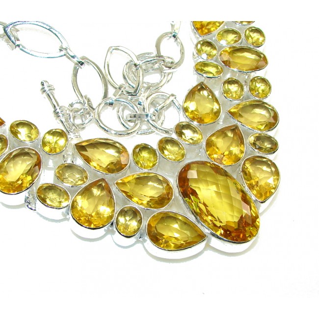 Summer Time!! Created Citrine Sterling Silver Necklace