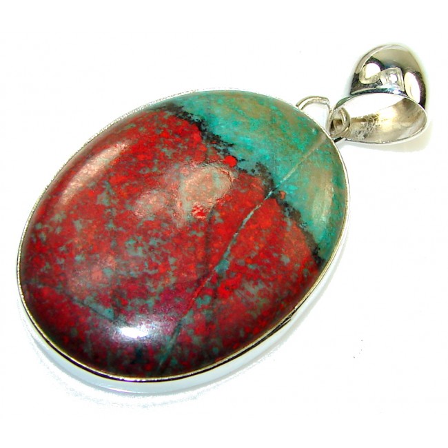 Just Perfect!! Red Sonora Jasper Sterling Silver Pendant