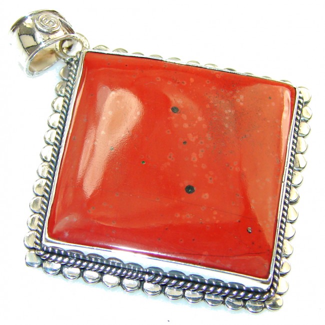 Duality In Brown!! Red Jasper Sterling Silver Pendant