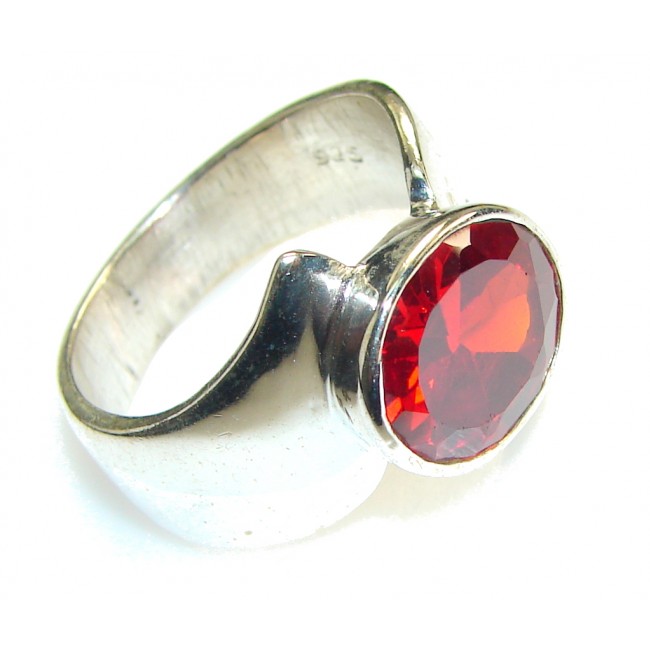 True Love!! Red Quartz Sterling Silver Ring s. 9 1/4
