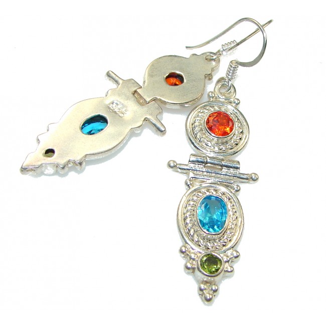 Stylish!! Multicolor Quartz Sterling Silver earrings