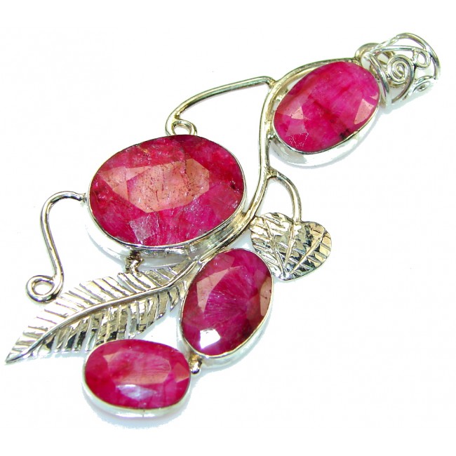 Natural Beauty!!! Pink Ruby Sterling Silver Pendant