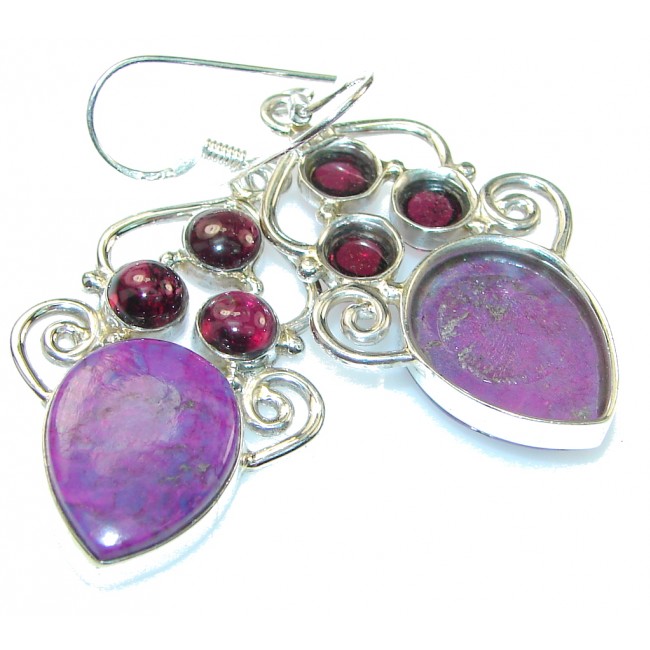 Simple!! Purple Turquoise Sterling Silver earrings
