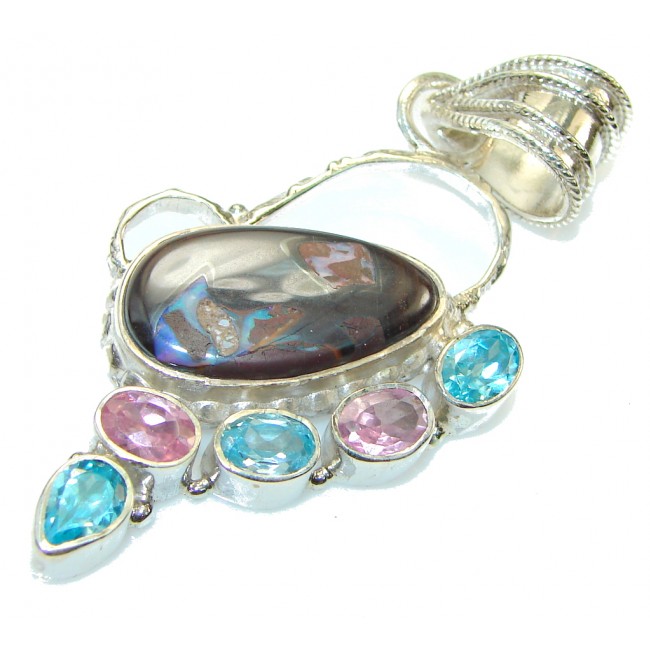 Stylish!! Boulder Opal Sterling Silver Pendant
