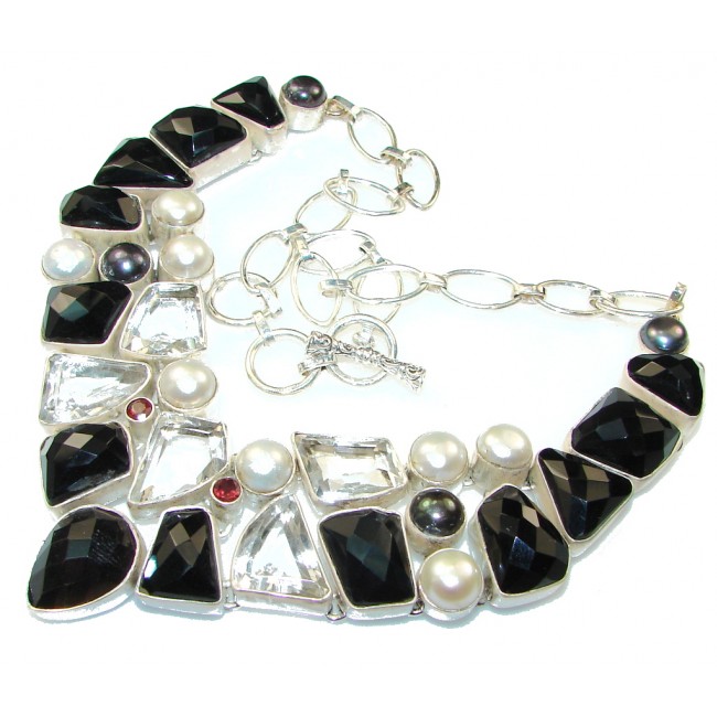 Aura Of Beauty!! Black Onyx Sterling Silver Necklace