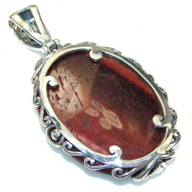 Amazing Red Tigers Eye Sterling Silver Pendant