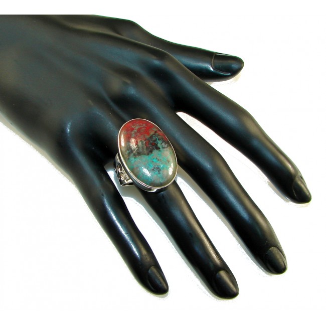 Queen Of Nature!! Red Sonora Jasper Sterling Silver ring s. 9 3/4