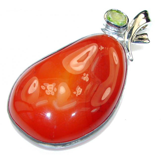 Awesome Design!! Brown Agate Sterling Silver Pendant