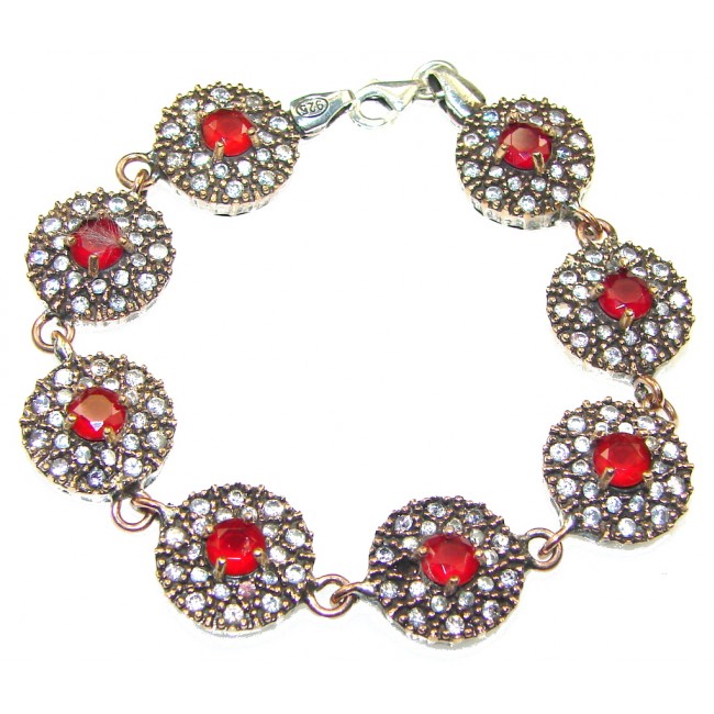 Rich Personality!! Red Ruby Sterling Silver Bracelet