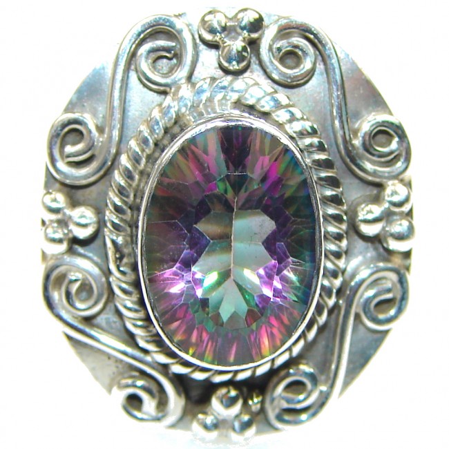 Exotic!! Magic Topaz Sterling Silver Ring s. 8