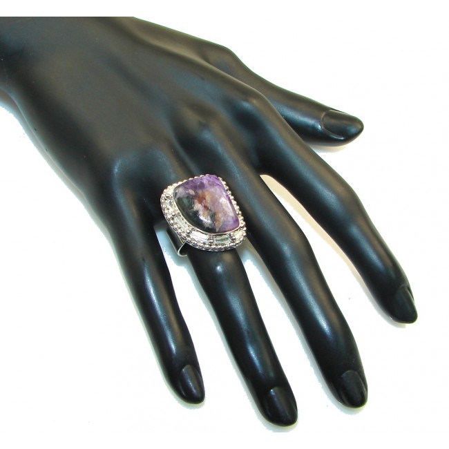 Stylish!! Purple Siberain Charoite Sterling Silver ring s. 7 1/4
