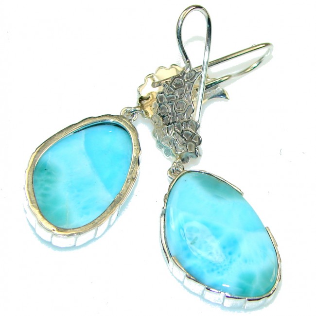 Awesome!! Light Blue Larimar Sterling Silver earrings
