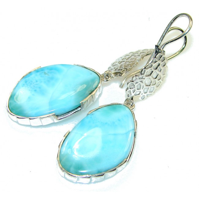 Awesome!! Light Blue Larimar Sterling Silver earrings