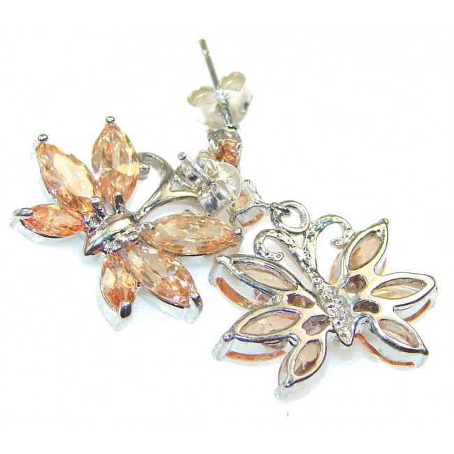 Delicate! Light Golden Topaz Sterling Silver earrings