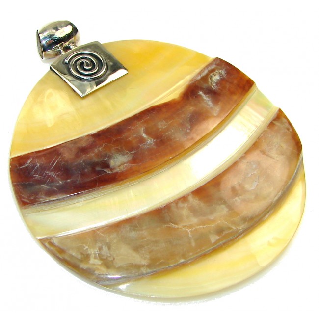 Big! Special Moment! Ocean Shell Sterling Silver Pendant