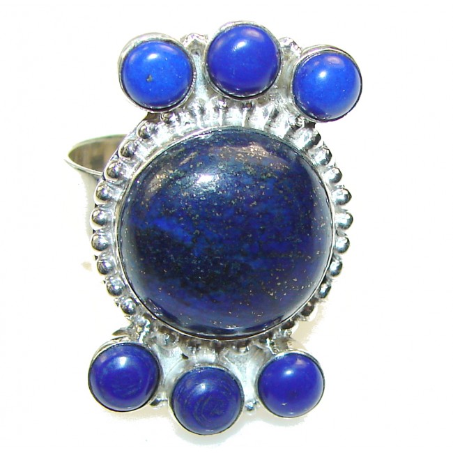 Excellent!! Blue Lapis Lazuli Sterling Silver Ring s. 11