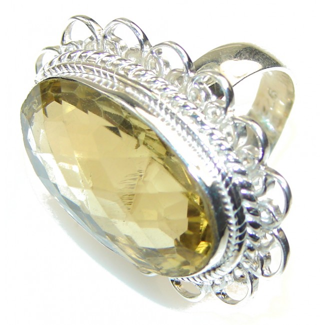 Summer Time! Genuine Yellow Citrine Sterling Silver Ring s. 5