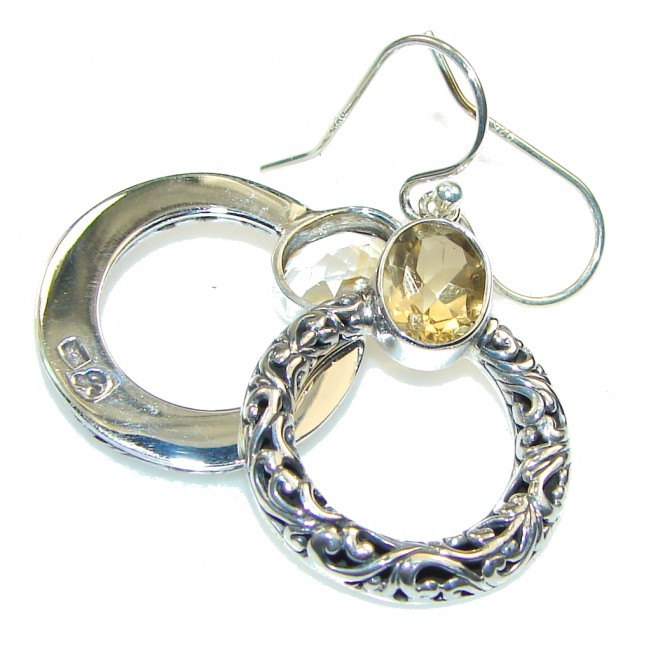 Delicate!! Yellow Citrine Sterling Silver earrings